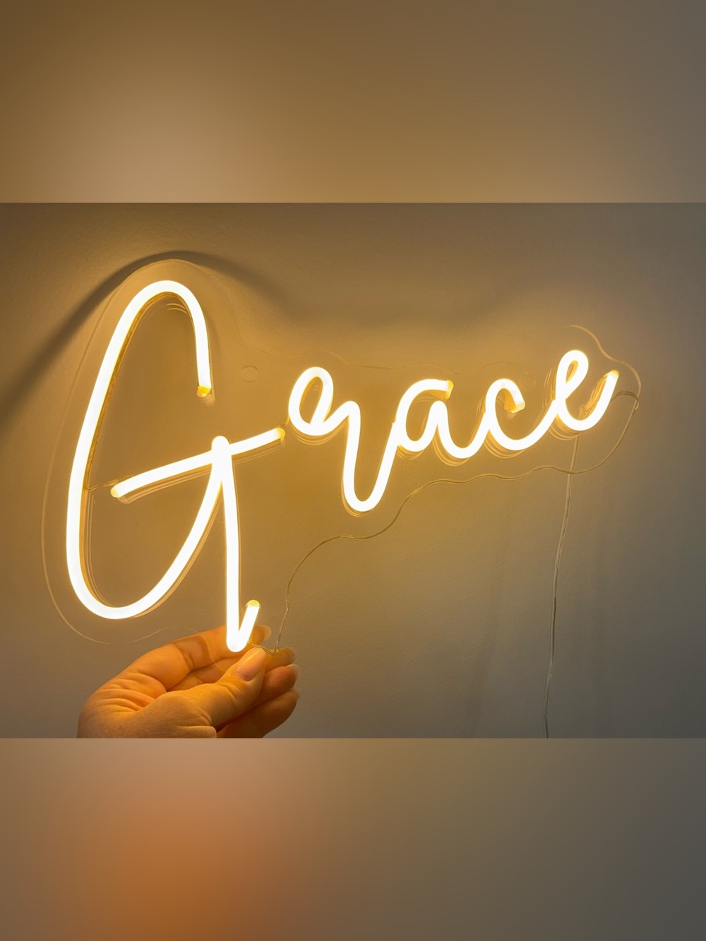 Neon Name Sign “Grace” Wall Decor - Yellow